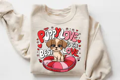 Puppy Love Is The Best Love Sublimation PNG Design Product Image 3