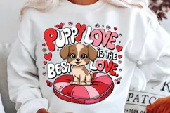 Puppy Love Is The Best Love Sublimation PNG Design Product Image 2