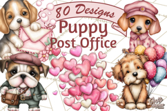 Puppy Dog Clipart PNG, Valentine Mail Carrier Clip Art Product Image 1