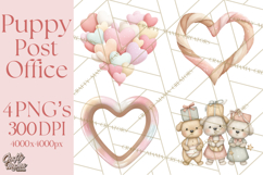 Puppy Post Office Clipart PNG Valentine Mail Dog Clip Art. Product Image 1