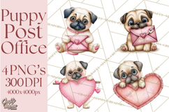 Puppy Dog Clipart PNG, Valentine Mail Carrier Clip Art Product Image 1