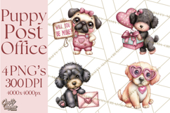 Puppy Dog Clipart PNG, Valentine Mail Carrier Clip Art Product Image 1
