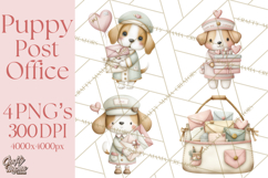 Puppy Post Office Clipart PNG Valentine Mail Dog Clip Art. Product Image 1