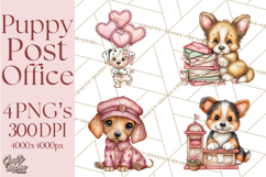 Puppy Dog Clipart PNG, Valentine Mail Carrier Clip Art Product Image 1
