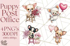 Puppy Dog Clipart PNG, Valentine Mail Carrier Clip Art Product Image 1