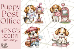 Puppy Dog Clipart PNG, Valentine Mail Carrier Clip Art Product Image 1