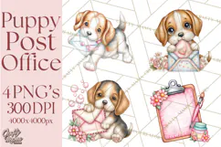 Puppy Dog Clipart PNG, Valentine Mail Carrier Clip Art Product Image 1