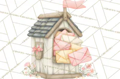 Puppy Post Office Clipart PNG Valentine Mail Dog Clip Art. Product Image 2