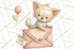 Puppy Post Office Clipart PNG Valentine Mail Dog Clip Art. Product Image 5