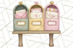 Puppy Post Office Clipart PNG Valentine Mail Dog Clip Art. Product Image 5