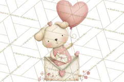 Puppy Post Office Clipart PNG Valentine Mail Dog Clip Art. Product Image 5