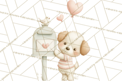 Puppy Post Office Clipart PNG Valentine Mail Dog Clip Art. Product Image 2