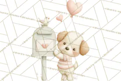 Puppy Post Office Clipart PNG Valentine Mail Dog Clip Art. Product Image 2