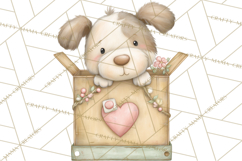 Puppy Post Office Clipart PNG Valentine Mail Dog Clip Art. Product Image 5