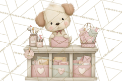 Puppy Post Office Clipart PNG Valentine Mail Dog Clip Art. Product Image 2
