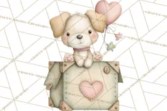 Puppy Post Office Clipart PNG Valentine Mail Dog Clip Art. Product Image 3