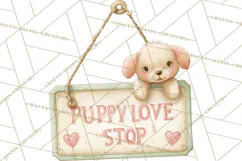 Puppy Post Office Clipart PNG Valentine Mail Dog Clip Art. Product Image 5