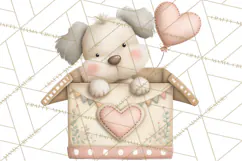 Puppy Post Office Clipart PNG Valentine Mail Dog Clip Art. Product Image 3