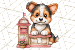Puppy Dog Clipart PNG, Valentine Mail Carrier Clip Art Product Image 5