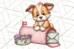 Puppy Dog Clipart PNG, Valentine Mail Carrier Clip Art Product Image 4