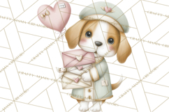 Puppy Post Office Clipart PNG Valentine Mail Dog Clip Art. Product Image 2