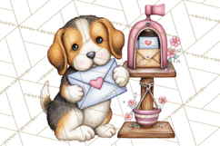Puppy Dog Clipart PNG, Valentine Mail Carrier Clip Art Product Image 2