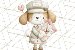 Puppy Post Office Clipart PNG Valentine Mail Dog Clip Art. Product Image 3