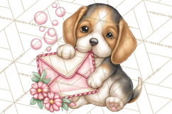 Puppy Dog Clipart PNG, Valentine Mail Carrier Clip Art Product Image 3