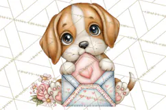 Puppy Dog Clipart PNG, Valentine Mail Carrier Clip Art Product Image 4