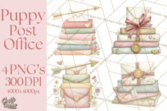 Puppy Post Office Clipart PNG Valentine Mail Dog Clip Art. Product Image 1