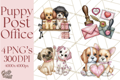 Puppy Dog Clipart PNG, Valentine Mail Carrier Clip Art Product Image 1