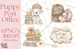 Puppy Post Office Clipart PNG Valentine Mail Dog Clip Art. Product Image 1