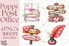 Puppy Dog Clipart PNG, Valentine Mail Carrier Clip Art Product Image 1