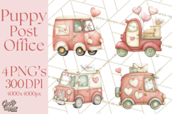 Puppy Post Office Clipart PNG Valentine Mail Dog Clip Art. Product Image 1