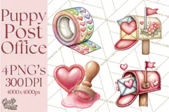 Puppy Dog Clipart PNG, Valentine Mail Carrier Clip Art Product Image 1