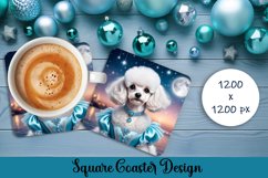 Fashion dog prinsess Square Coaster | Stylish Design Product Image 1