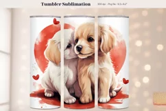 Puppy Tumbler Wrap | Golden Retriever Puppy Sublimation Png