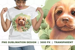Puppy floral PNG Sublimation Product Image 1