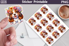 Dog Sticker Bundle | Puppy Flowers Sticker Printable Product Image 3