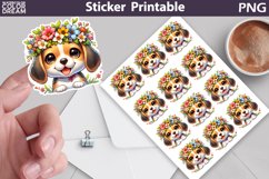 Dog Sticker Bundle | Puppy Flowers Sticker Printable Product Image 4