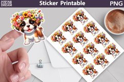 Dog Sticker Bundle | Puppy Flowers Sticker Printable Product Image 5