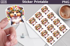 Dog Sticker Bundle | Puppy Flowers Sticker Printable Product Image 8