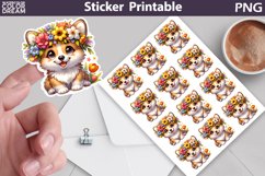 Dog Sticker Bundle | Puppy Flowers Sticker Printable Product Image 9