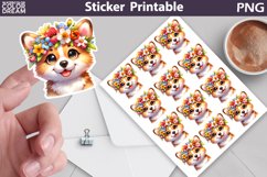 Dog Sticker Bundle | Puppy Flowers Sticker Printable Product Image 10