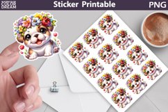 Dog Sticker Bundle | Puppy Flowers Sticker Printable Product Image 13