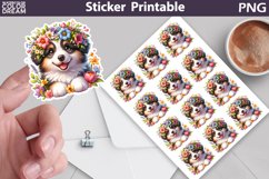 Dog Sticker Bundle | Puppy Flowers Sticker Printable Product Image 14