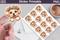 Dog Sticker Bundle | Puppy Flowers Sticker Printable Product Image 17