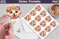 Dog Sticker Bundle | Puppy Flowers Sticker Printable Product Image 18