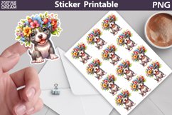 Dog Sticker Bundle | Puppy Flowers Sticker Printable Product Image 19