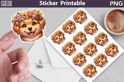 Dog Sticker Bundle | Puppy Flowers Sticker Printable Product Image 22